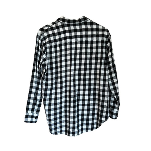 Madewell Oversized Boyfriend Flannel Black White Checkered S - Picture 6 of 8